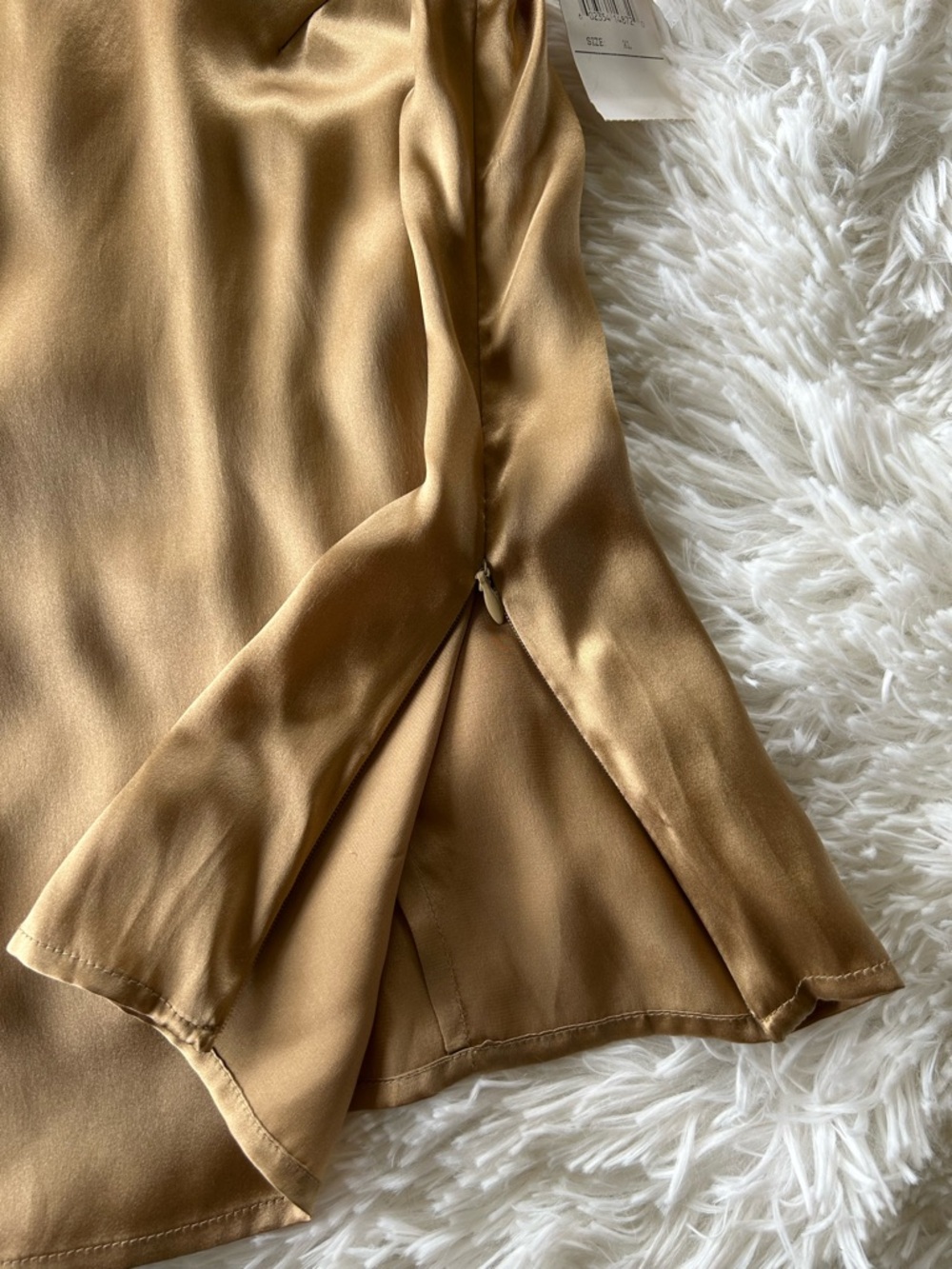 Cable & Gauge | 100% Silk Cowl Neck Gold Blouse - Picture 5 of 9